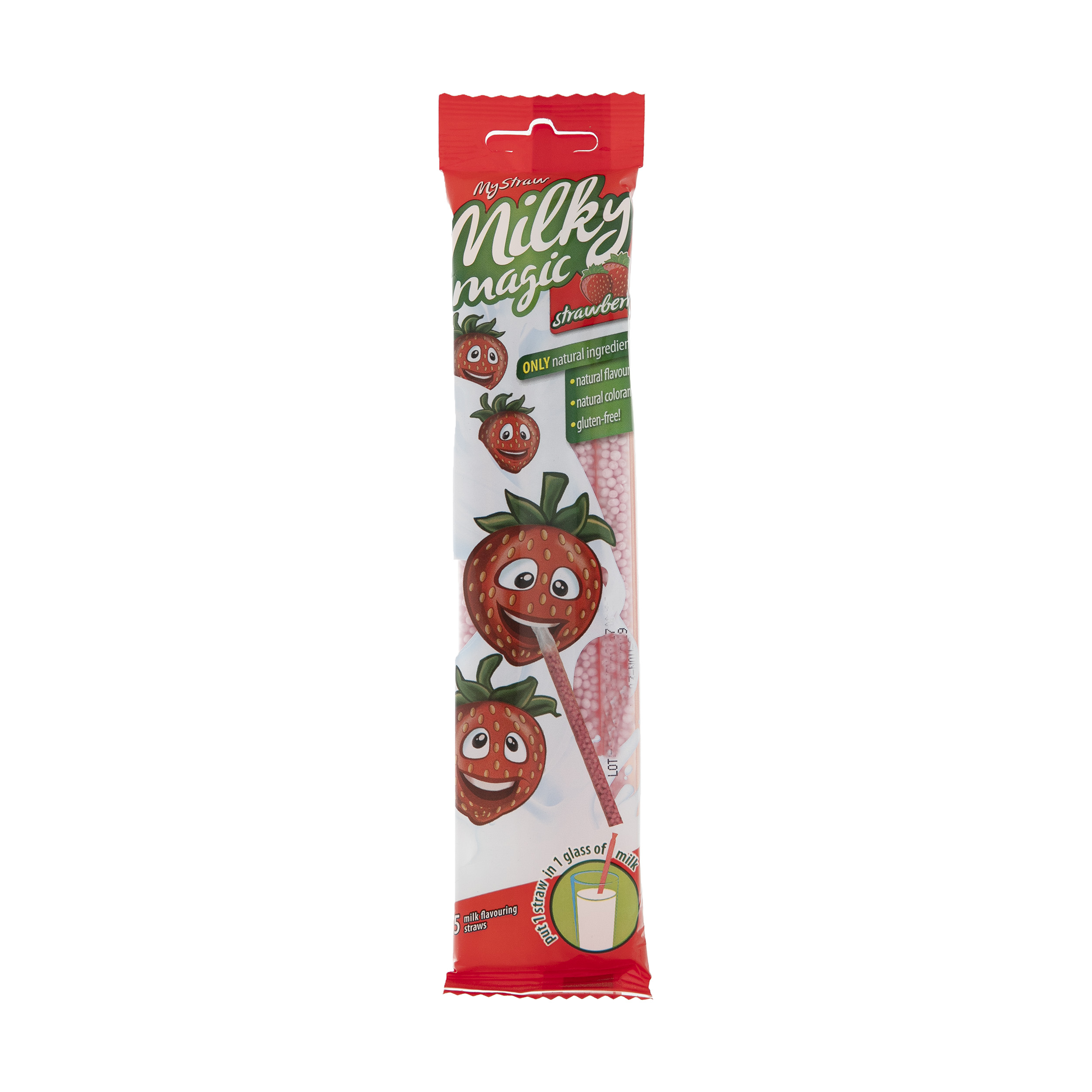 نی طعم دهنده شیر مجیک مدل Strawberry بسته 5 عددی نی طعم دهنده شیر مجیک مدل Strawberry بسته 5 عددی