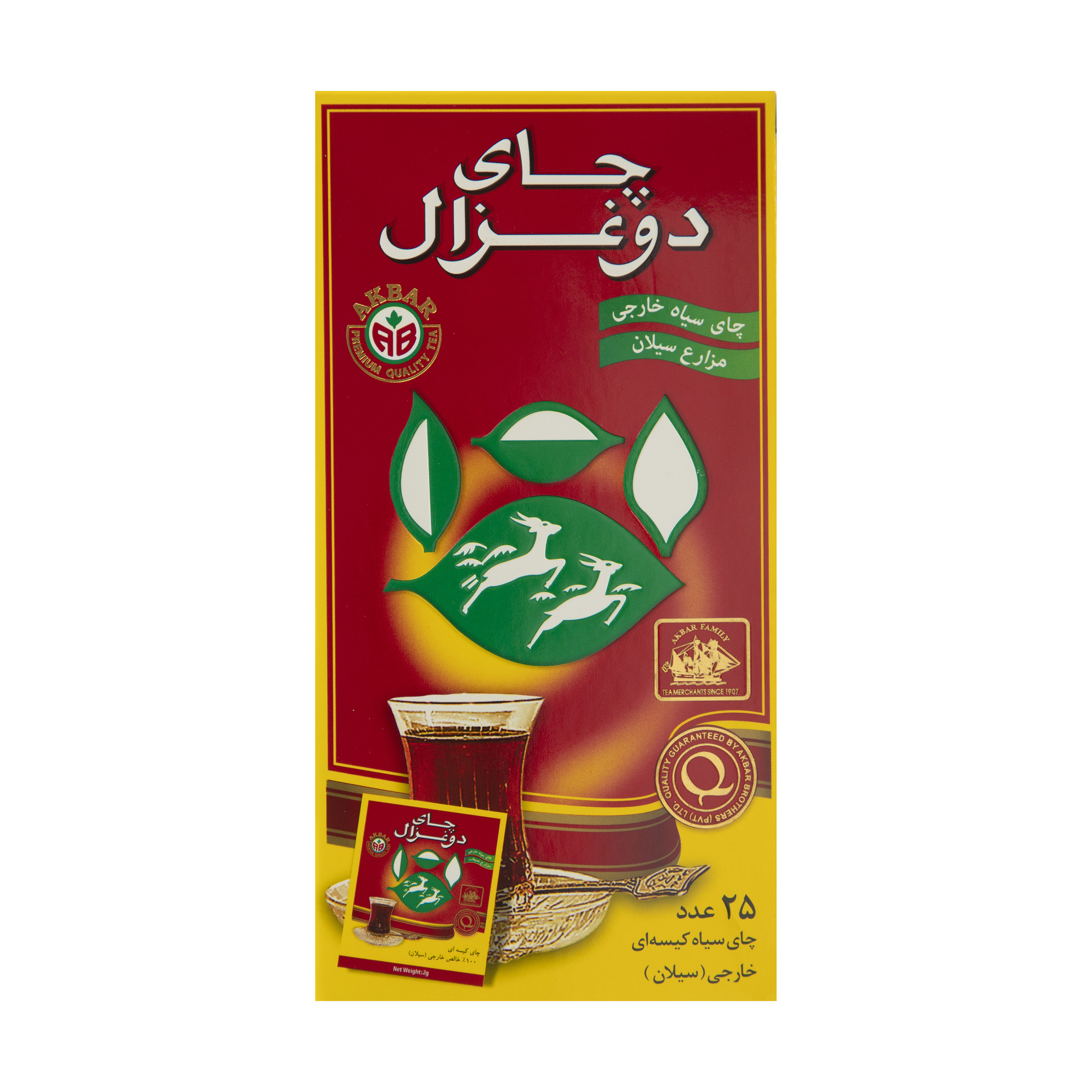 چای کیسه ای دو غزال مدل Pure بسته 25 عددی چای کیسه ای دو غزال مدل Pure بسته 25 عددی
