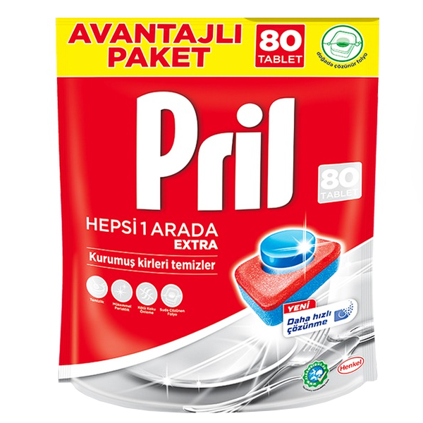 قرص ماشین ظرفشویی پریل مدل Gold Extra بسته 80 عددی قرص ماشین ظرفشویی پریل مدل Gold Extra بسته 80 عددی