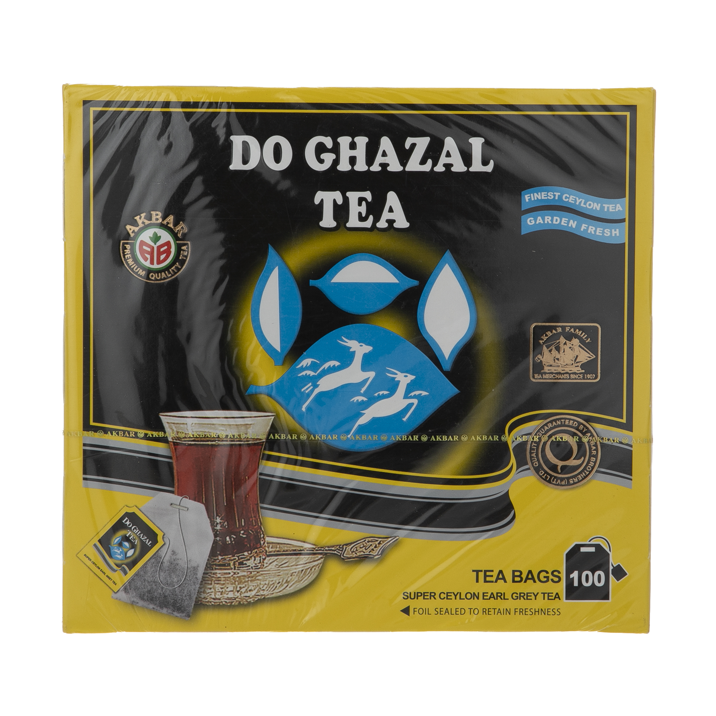 چای کیسه ای دو غزال مدل Earl Grey بسته 100 عددی چای کیسه ای دو غزال مدل Earl Grey بسته 100 عددی