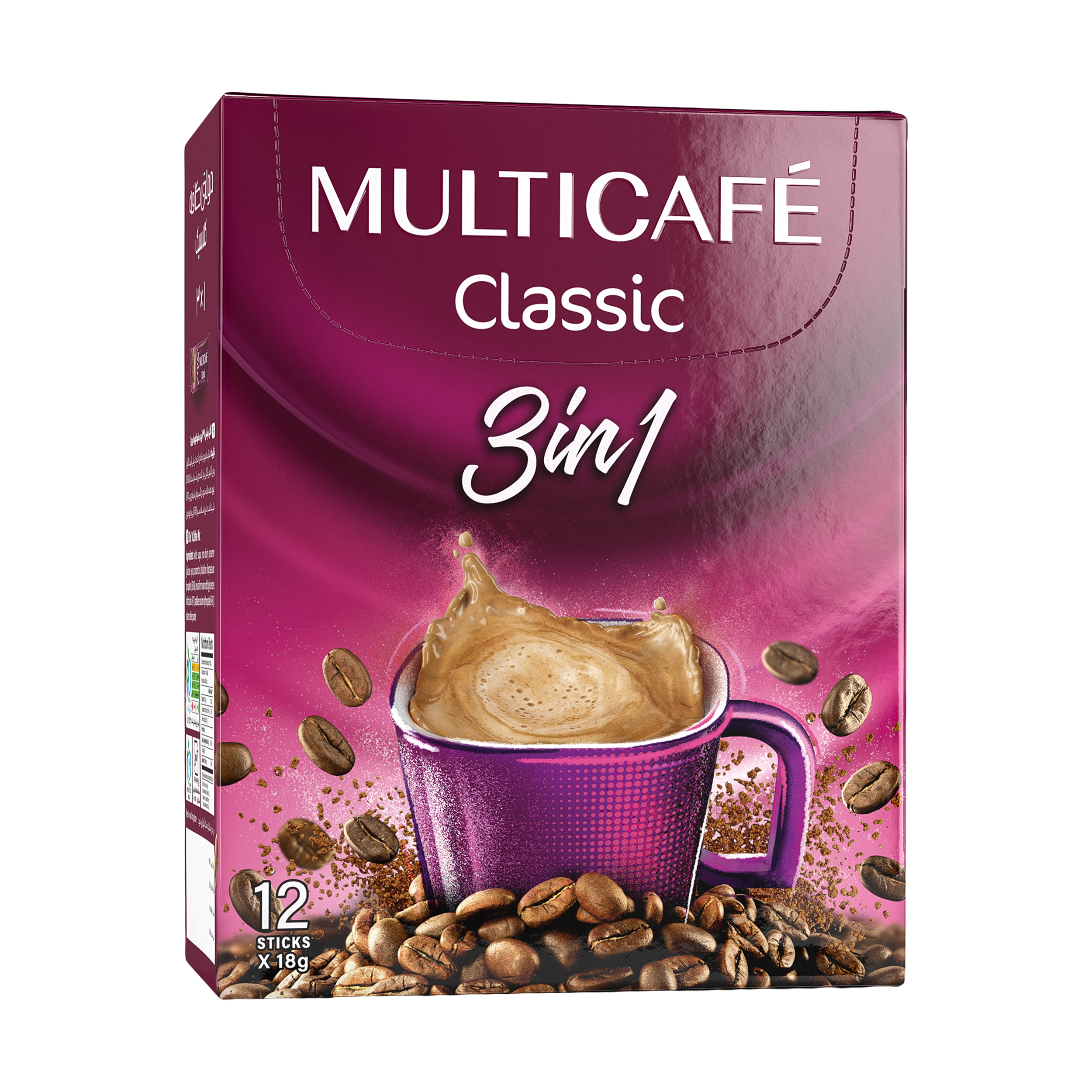 کافی میکس مولتی کافه مدل 3 × 1 - 18 گرم بسته 12 عددی کافی میکس مولتی کافه مدل 3 × 1 - 18 گرم بسته 12 عددی