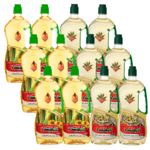 روغن ذرت و آفتابگردان و روغن زیتون تصفیه کارمیسن - 920 میلی لیتر بسته 12 عددی