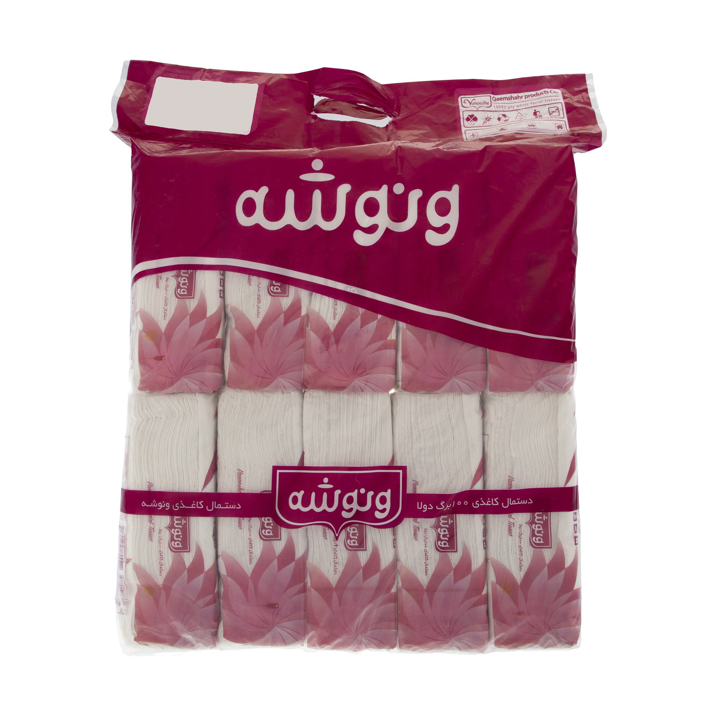 دستمال کاغذی 100 برگ ونوشه مدل Flower بسته 10 عددی دستمال کاغذی 100 برگ ونوشه مدل Flower بسته 10 عددی