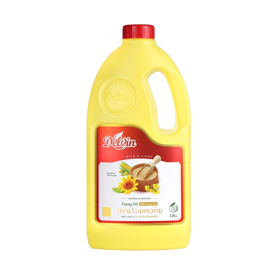 روغن سرخ کردنی بر پایه روغن کنجد دلوین - 1800 میلی لیتر روغن سرخ کردنی بر پایه روغن کنجد دلوین - 1800 میلی لیتر