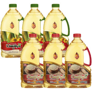 روغن کنجد خالص تصفیه و روغن ذرت و آفتابگردان کارمیسن - 1700 میلی لیتر بسته 6 عددی