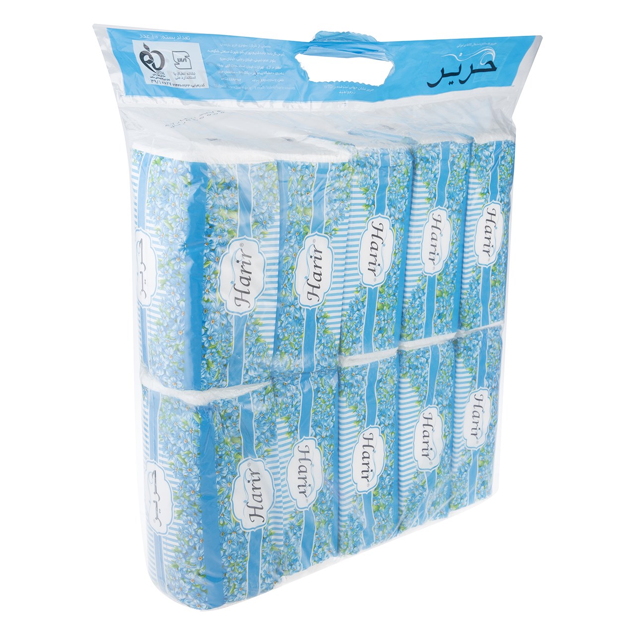 دستمال کاغذی 100 برگ حریر بسته 10 عددی دستمال کاغذی 100 برگ حریر بسته 10 عددی