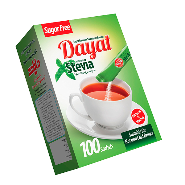 پودر شیرین کننده بدون قند دایات بسته 100 عددی پودر شیرین کننده بدون قند دایات بسته 100 عددی