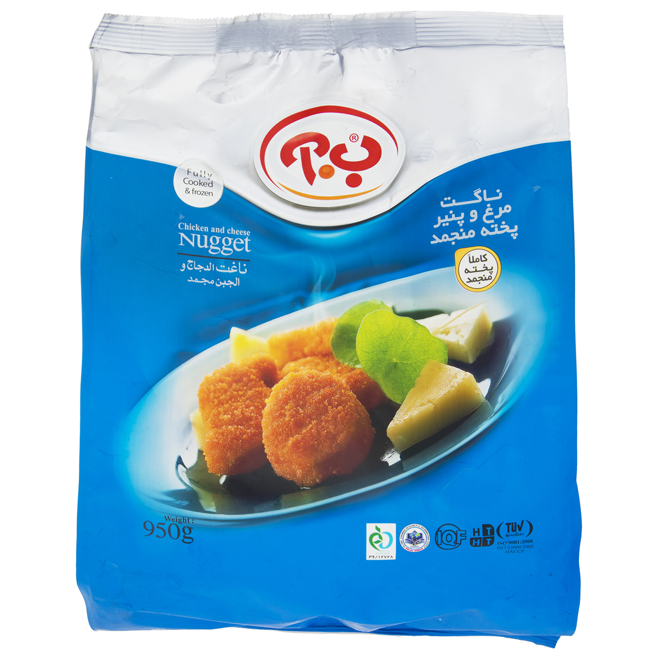 ناگت مرغ و پنیر ب.آ مقدار 950 گرم ناگت مرغ و پنیر ب.آ مقدار 950 گرم