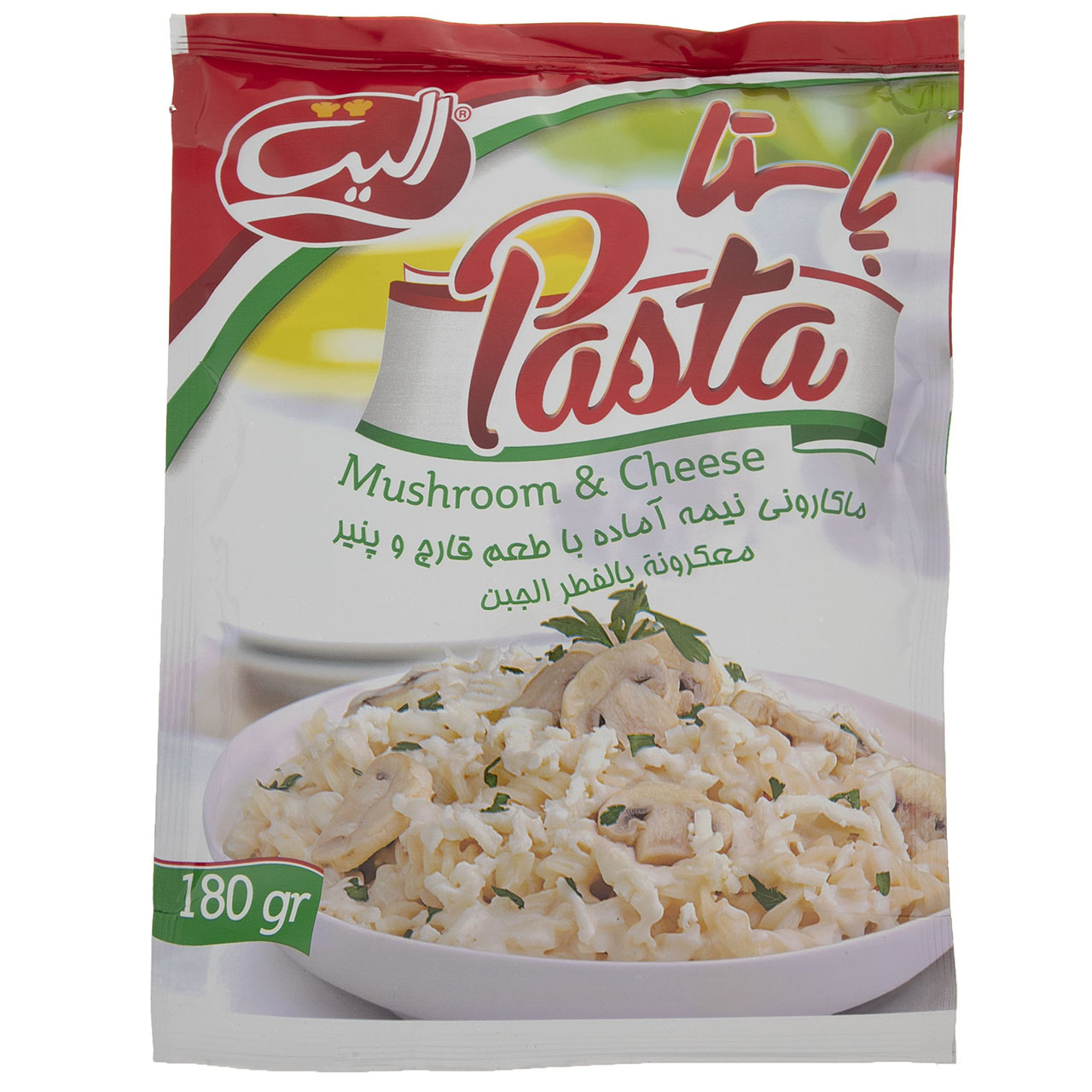 پاستا با طعم قارچ و پنیر الیت مقدار 180 گرم پاستا با طعم قارچ و پنیر الیت مقدار 180 گرم