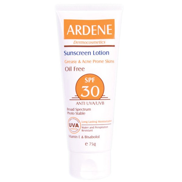 لوسیون ضدآفتاب آردن SPF30 فاقد چربی حجم 75 گرم لوسیون ضدآفتاب آردن SPF30 فاقد چربی حجم 75 گرم