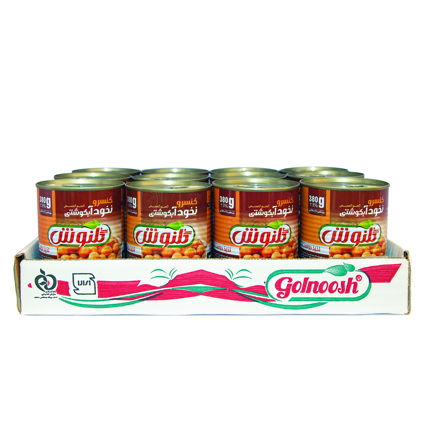 کنسرو نخود آبگوشتی گلنوش - 380 گرم بسته 12 عددی کنسرو نخود آبگوشتی گلنوش - 380 گرم بسته 12 عددی
