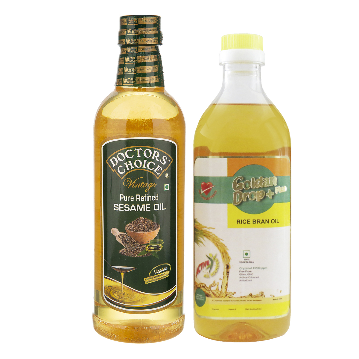 روغن سبوس برنج گلدن دراپ - 1000میلی لیتر همراه روغن کنجد داکترز چویز - 1000 میلی لیتر روغن سبوس برنج گلدن دراپ - 1000میلی لیتر همراه روغن کنجد داکترز چویز - 1000 میلی لیتر