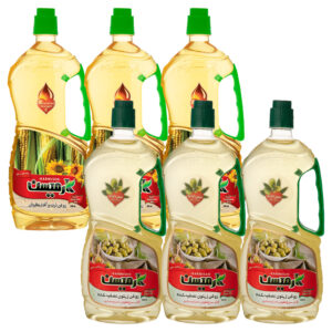 روغن ذرت و آفتابگردان و روغن زیتون تصفیه سرخ کردنی کارمیسن - 920 میلی لیتر بسته 6 عددی