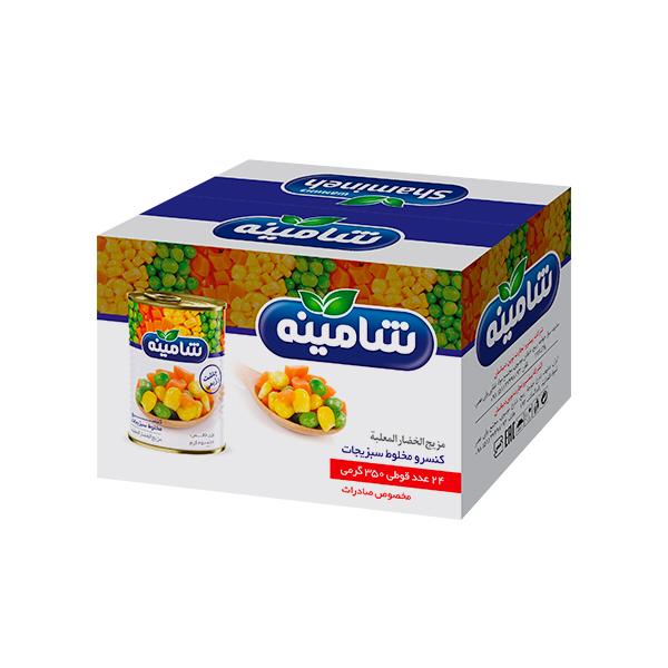 کنسرو مخلوط سبزیجات شامینه - 350 گرم بسته 24 عددی کنسرو مخلوط سبزیجات شامینه - 350 گرم بسته 24 عددی