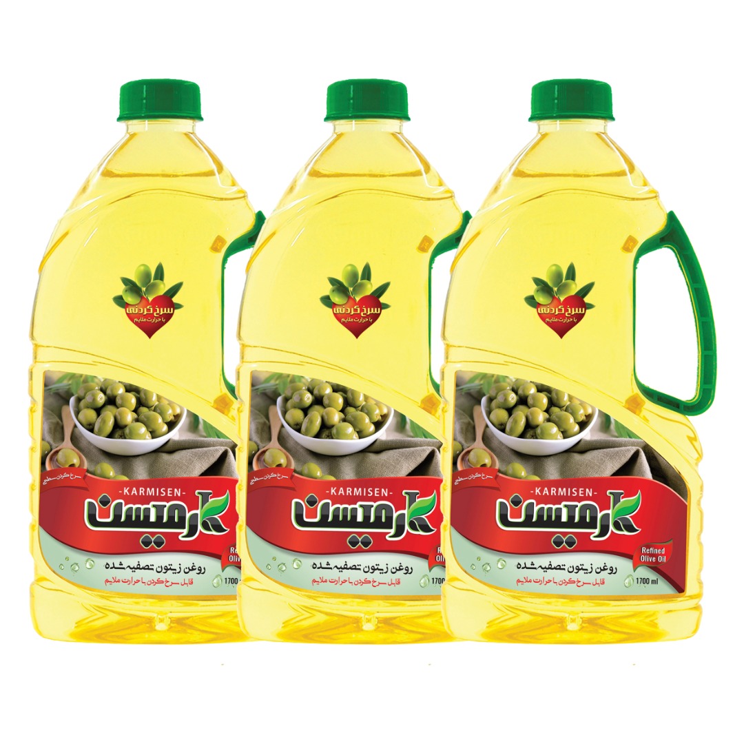 روغن زیتون تصفیه سرخ کردنی کارمیسن - 1.7 لیتر مجموعه 3 عددی روغن زیتون تصفیه سرخ کردنی کارمیسن - 1.7 لیتر مجموعه 3 عددی