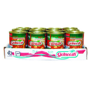 کنسرو لوبیا چیتی با قارچ گلنوش - 380 گرم بسته 12 عددی