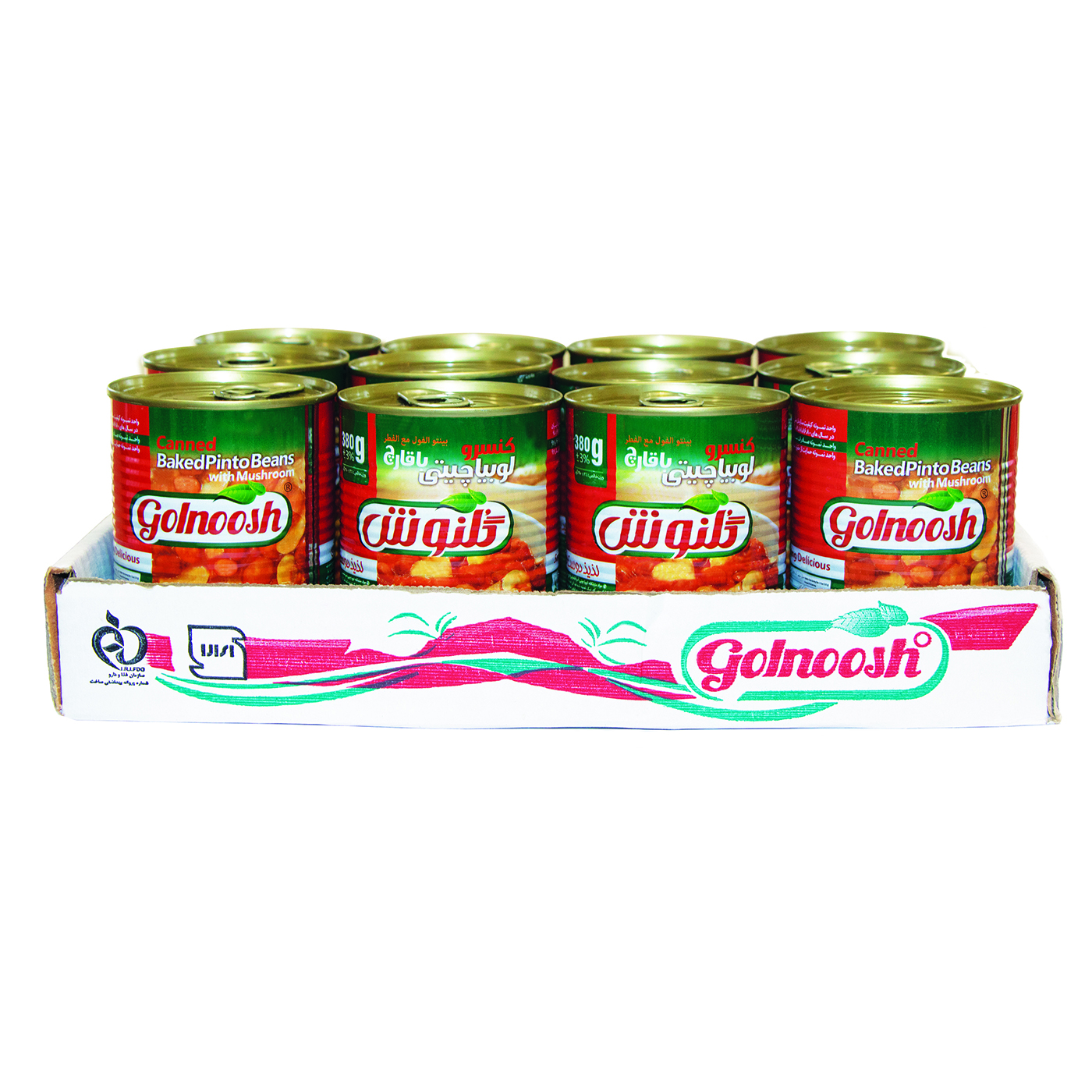 کنسرو لوبیا چیتی با قارچ گلنوش - 380 گرم بسته 12 عددی کنسرو لوبیا چیتی با قارچ گلنوش - 380 گرم بسته 12 عددی