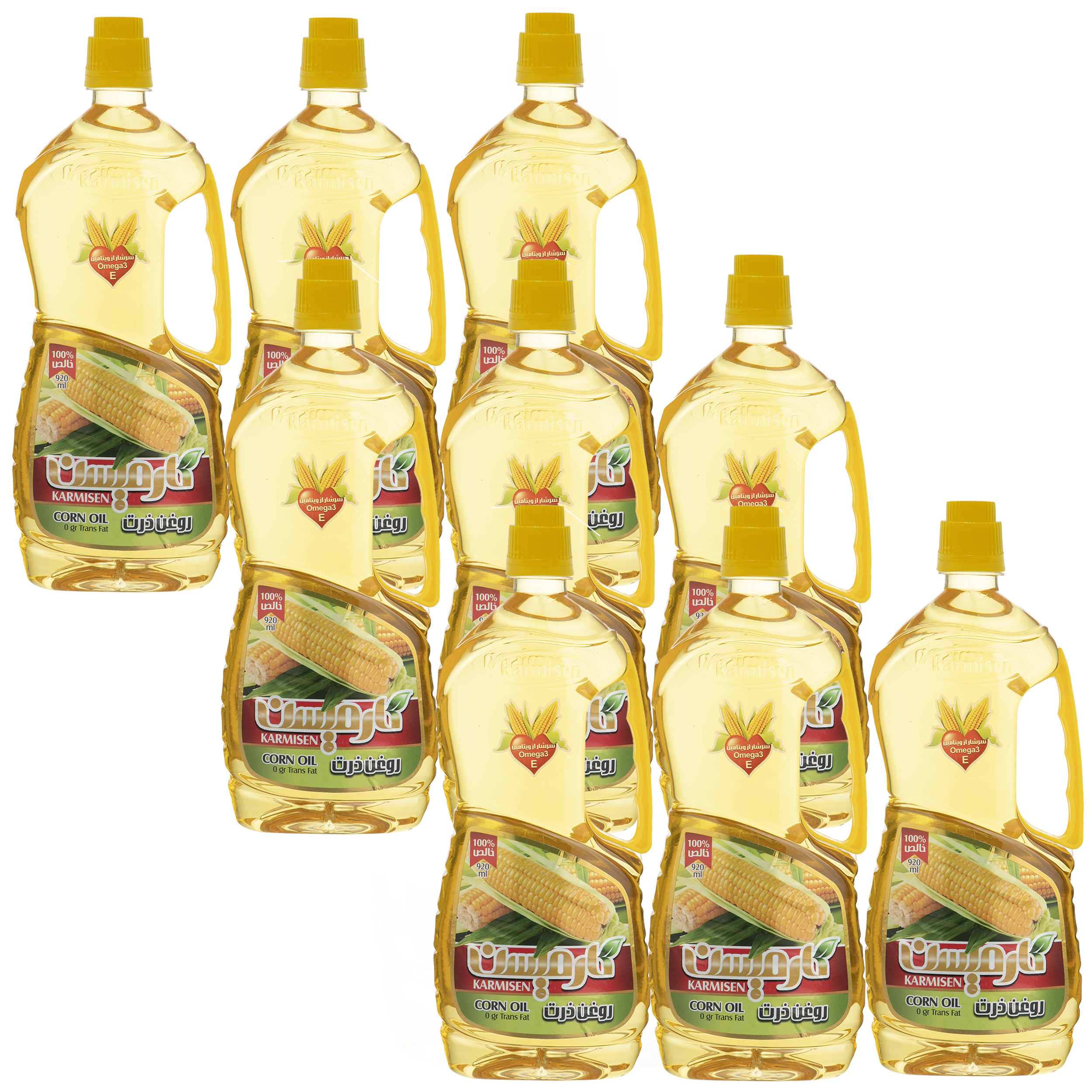 روغن ذرت خالص کارمیسن - 920 میلی لیتر مجموعه 9 عددی روغن ذرت خالص کارمیسن - 920 میلی لیتر مجموعه 9 عددی