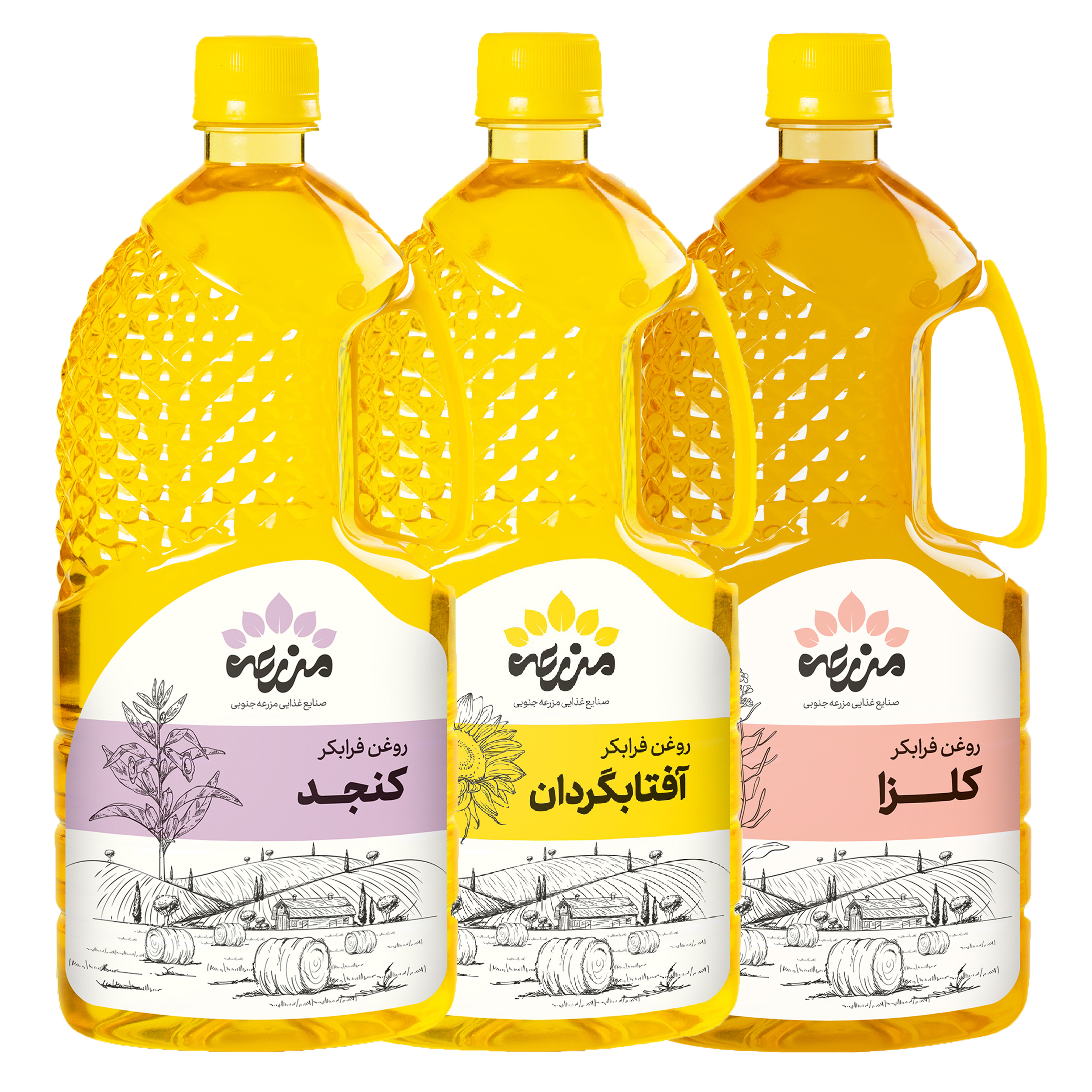 روغن فرابکر کلزا و روغن فرابکر آفتابگردان و روغن فرابکر کنجد مزرعه جنوبی - 1 لیتر بسته سه عددی روغن فرابکر کلزا و روغن فرابکر آفتابگردان و روغن فرابکر کنجد مزرعه جنوبی - 1 لیتر بسته سه عددی