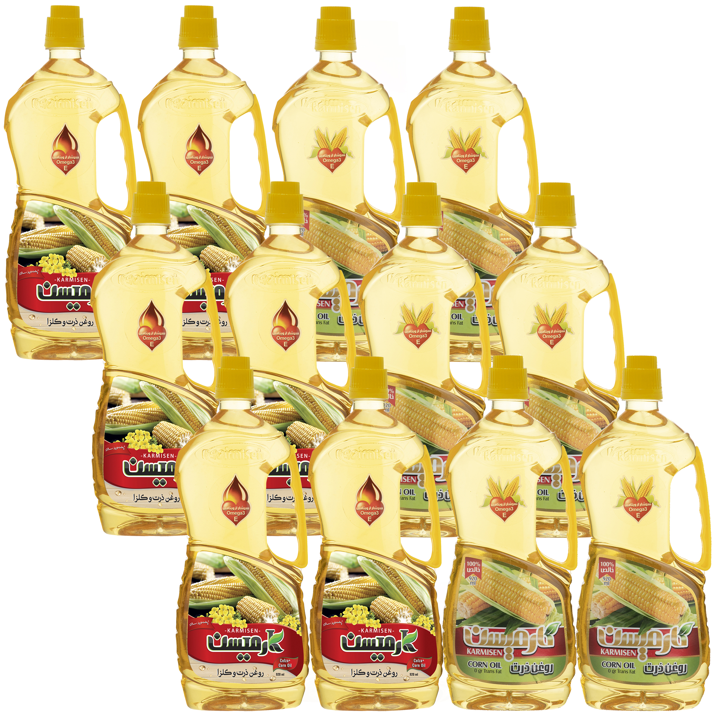 روغن ذرت خالص و روغن ذرت کانولا کارمیسن - 920 میلی لیتر مجموعه 12عددی روغن ذرت خالص و روغن ذرت کانولا کارمیسن - 920 میلی لیتر مجموعه 12عددی